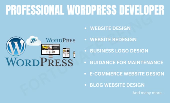 Gig Preview - Create wordpress website design logo blog ecommerce and plugin for your business