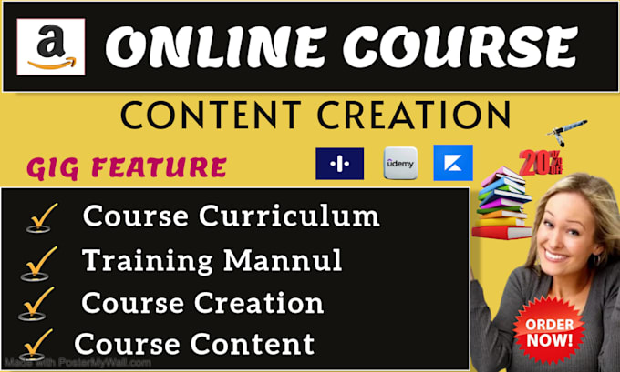 Gig Preview - Create online course content training manual course curriculum course creation