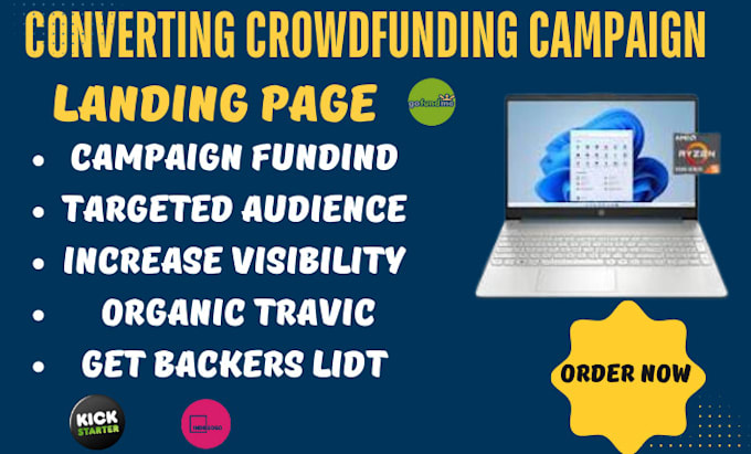 Gig Preview - Design an optimized pre launch page for your crowdfunding campaign