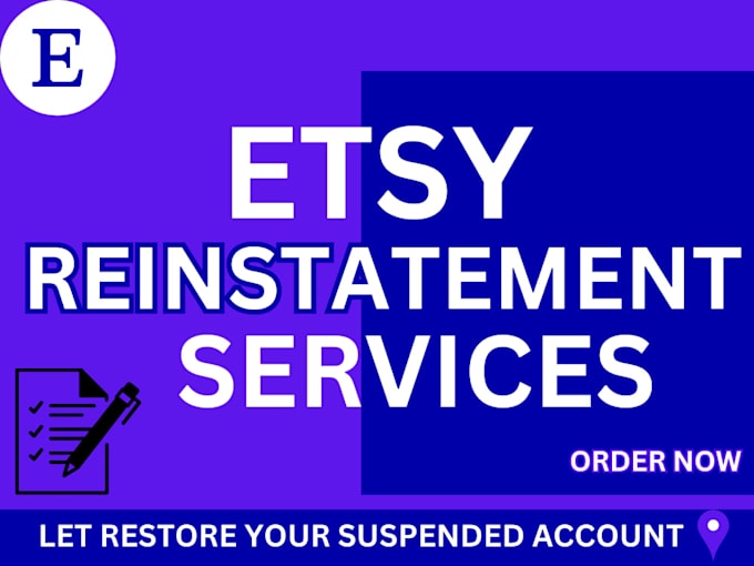 Bestseller - do etsy reinstatement, appeal letter, etsy live chat, etsy suspended etsy reope