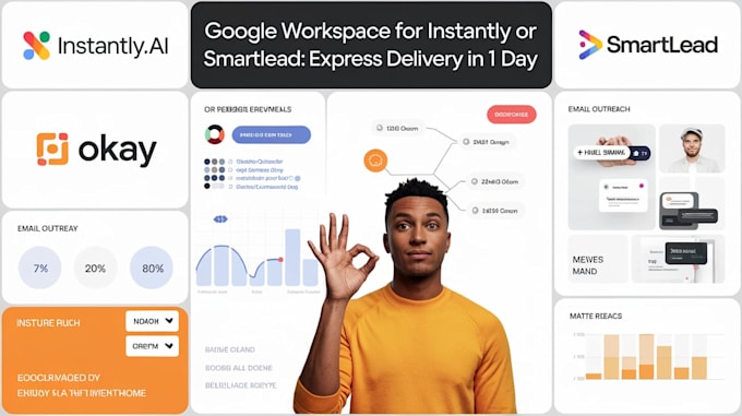 Gig Preview - Smartlead, instantly ai, cold email outreach with google workspace, microsoft