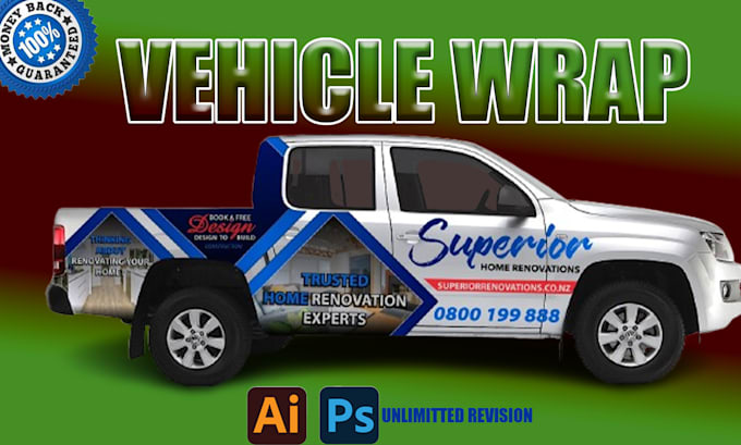 Gig Preview - Make unique vehicle wrap, van, food truck, sports car, or any signage design