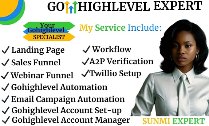 Gig Preview - Be your gohighlevel expert for go high level website sales funnel, landing page