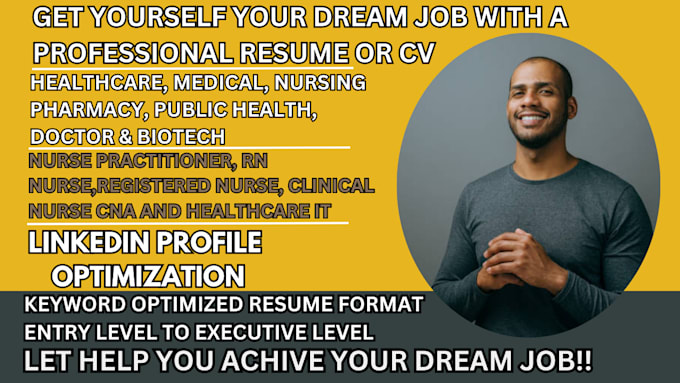 Gig Preview - Create a resume and cover letter for healthcare, nursing position