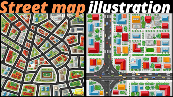 Gig Preview - Draw street, city vector map illustration, map illustration, event map, map