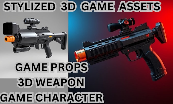 Gig Preview - 3d game assets, 3d weapon, object, 3d props, game character, game app, game art