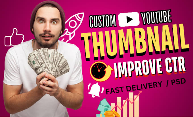 Gig Preview - Design attractive clickbait youtube thumbnail, ctr boosting thumbnail design