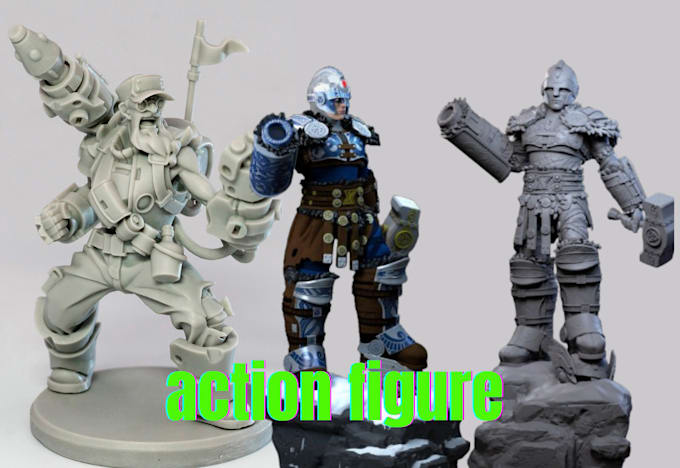 Gig Preview - Sculpt 3d action figure warhammer miniature toy character design scifi figures