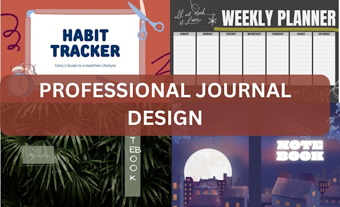 Gig Preview - Do kdp journal design tracker custom digital planner calendar company workbooks