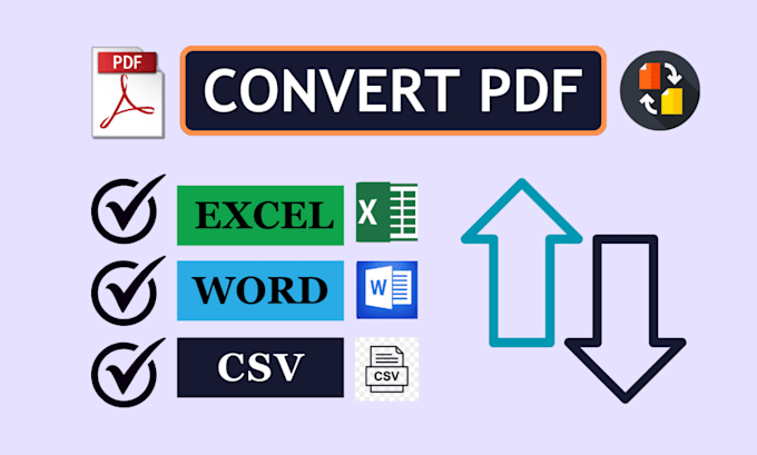 Gig Preview - Convert pdf to editable file, pdf to word, excel, CSV