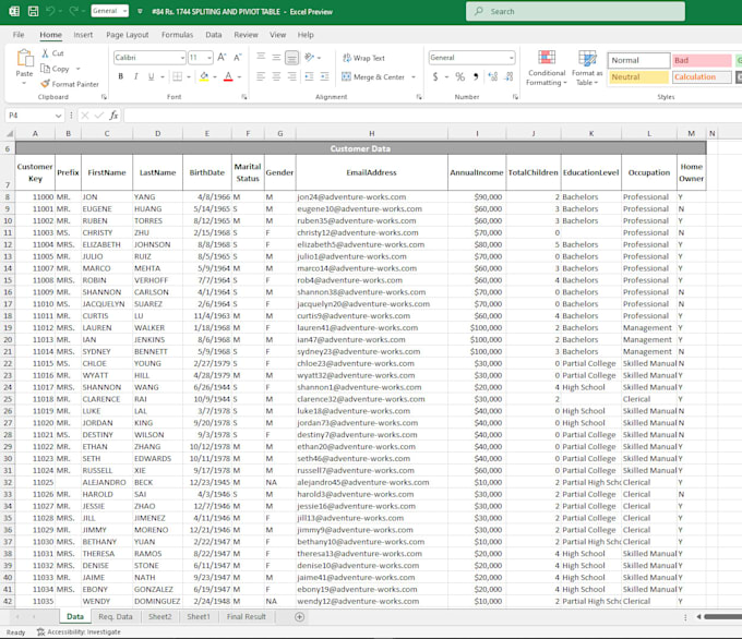 Bestseller - clean, format, merge, and split excel data