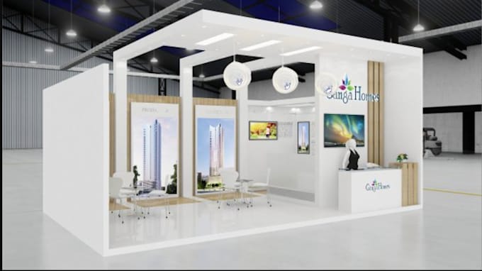 Gig Preview - Design exhibition stand trade booth, mood board,3d homestyler,8k render, revit