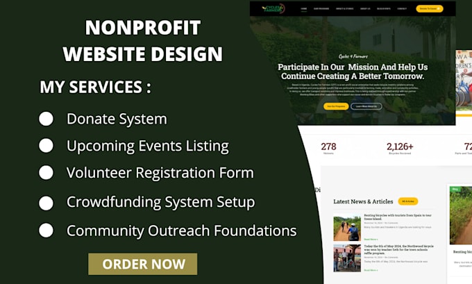 Gig Preview - Build you a nonprofit website, donation website, charity website and ngo website