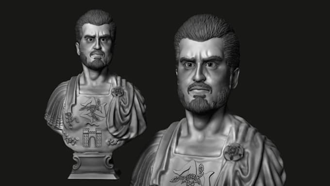 Gig Preview - Custom 3d face bust design, realistic 3d head sculpture, digital bust portrait