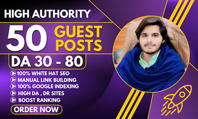 Gig Preview - Do high da guest post backlinks with SEO quality guest posting service