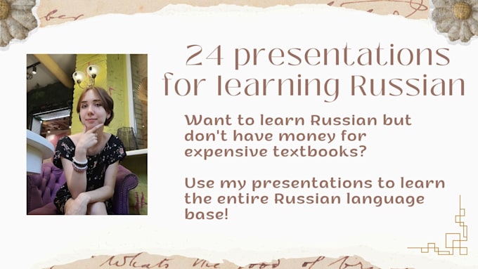 Gig Preview - Give you my presentations for learning russian from zero to a2