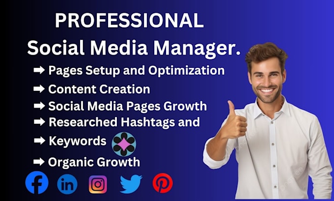 Gig Preview - Be your professional social media marketing manager and assistan