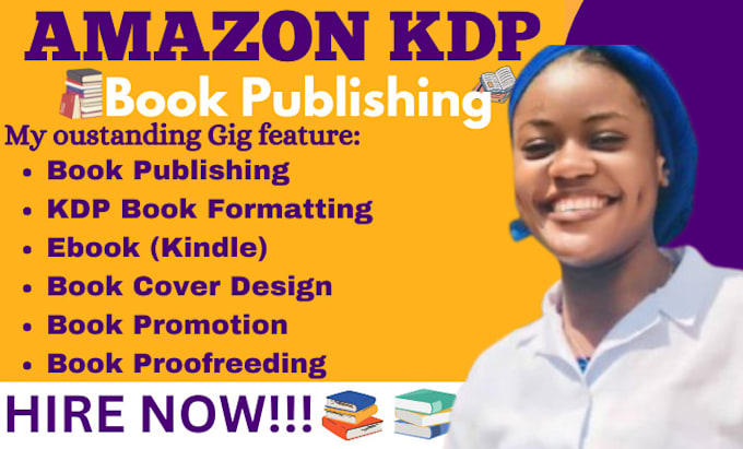 Gig Preview - Do amazon kdp book publishing, amazon kindle, layout design, book publishing