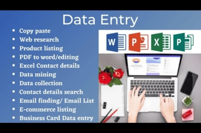 Gig Preview - Do data entry, web research and any types of ms office work