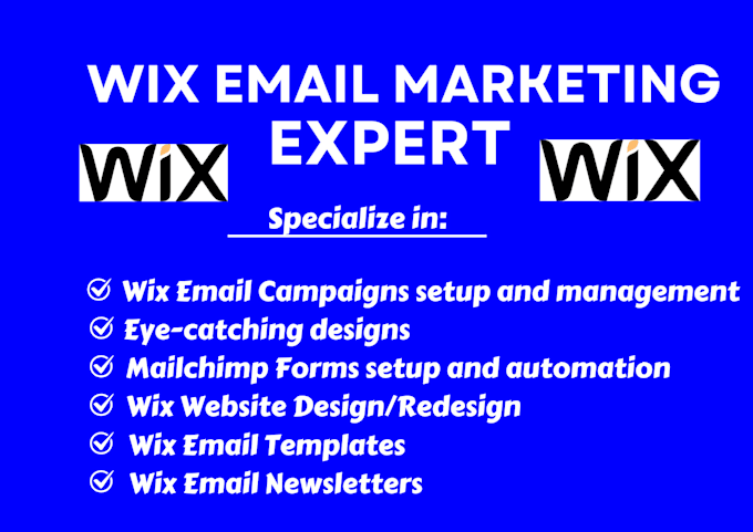 Gig Preview - Do wix email newsletter, wix email templates, mailchimp forms