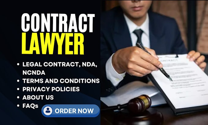 Gig Preview - Write legal contracts, agreements, nda, terms and conditions, privacy policy