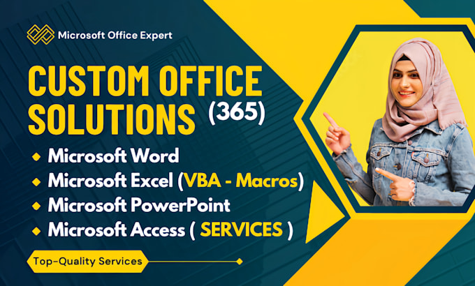 Gig Preview - Be your expert for custom microsoft word, excel, powerpoint, and access services