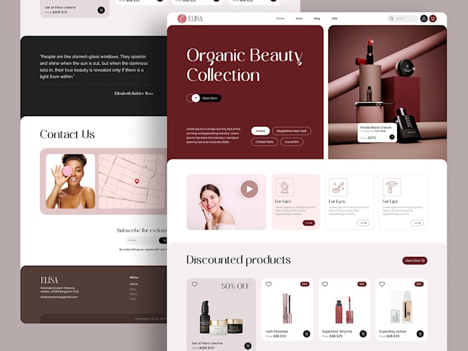 Gig Preview - Skin care website skin care shopify store beauty website spa website skin care