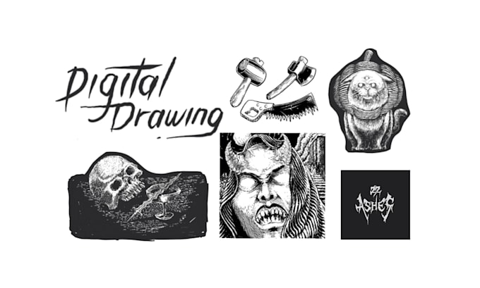 Gig Preview - Draw dark art, horror, death metal album cover