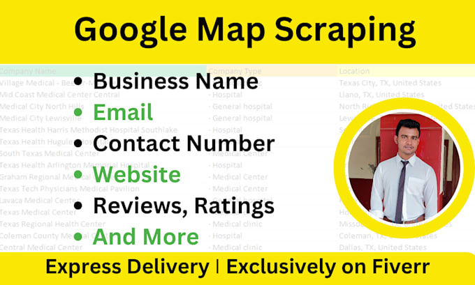 Gig Preview - Use google maps for targeted business lead generation and data collection