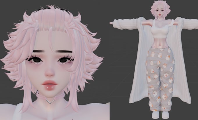 Gig Preview - Create custom vrchat avatar 3d model furry avatar vtuber vrc avatar for vrchat