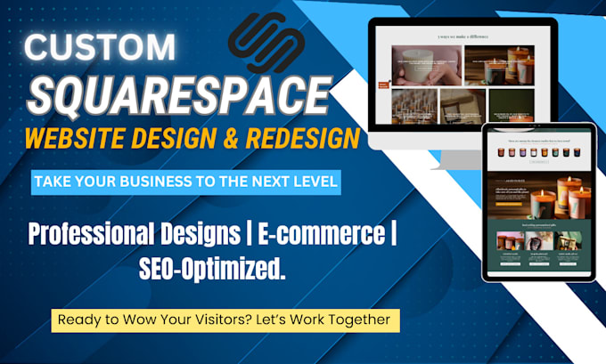 Gig Preview - Do squarespace design redesign squarespace landing page, ecommerce website, seo