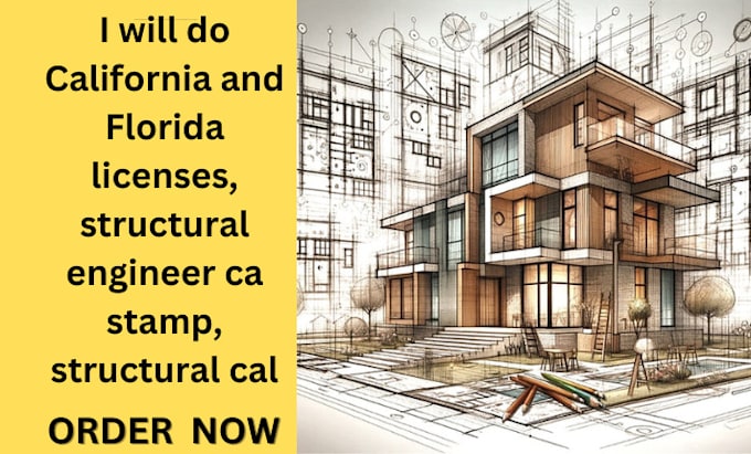 Gig Preview - Do california and florida license, structural engineer, ca stamp, structural cal