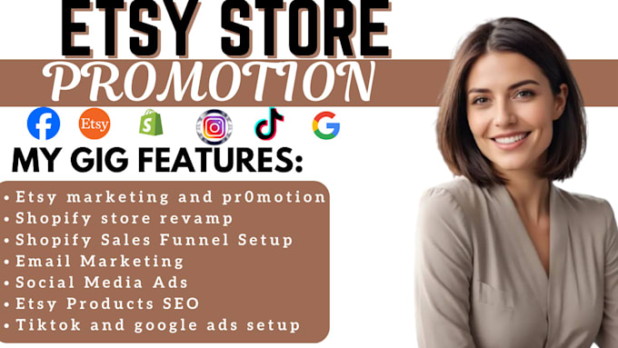 Gig Preview - Do etsy promotion, shopify marketing, shopify sales to boost etsy traffic