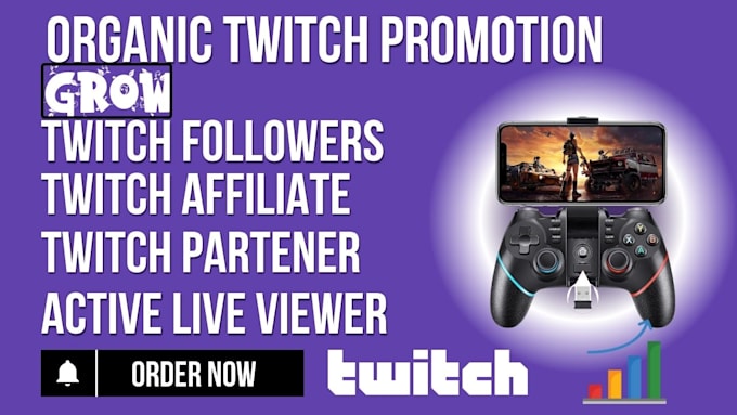 Gig Preview - Do organic twitch live channel promotion viewers banner seo video streaming