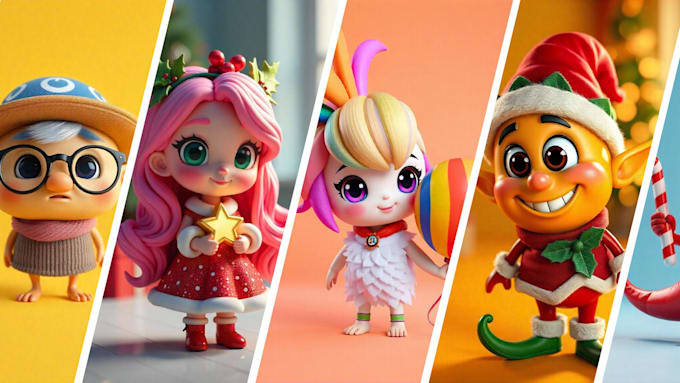 Gig Preview - Do 3d chibi character 3d cute character 3d mascot 3d cartoon character 3d doll