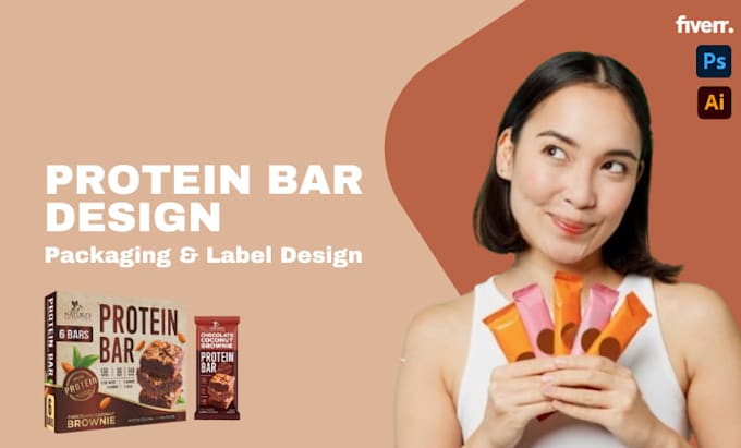 Gig Preview - Design food wrapper, snack bar label, protein bar, product label design