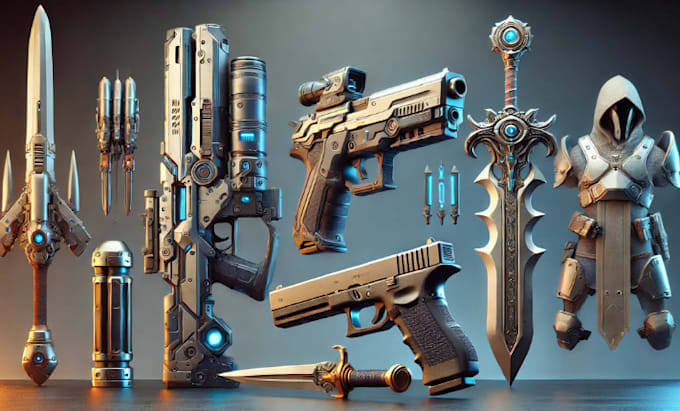 Bestseller - do 3d weapon model 3d gun model 3d weapon design 3d game assets video game