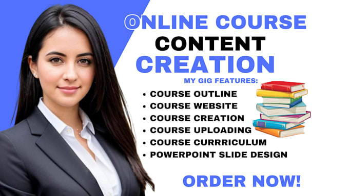 Gig Preview - Create online course content training manual course curriculum course creation