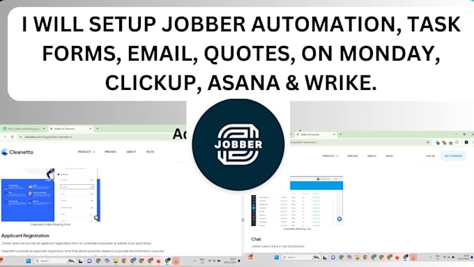 Gig Preview - Setup jobber automation, task forms email quotes on monday clickup asana wrike