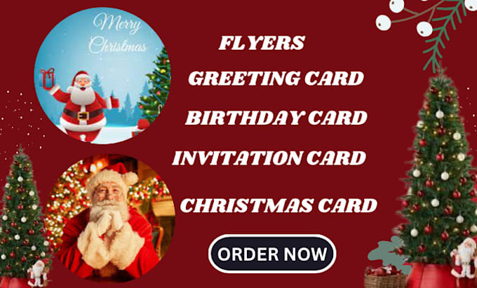 Gig Preview - Design flyer christmas greeting new year or holiday card