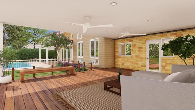 Gig Preview - Do your garden, backyard, terrace, realistic landscape