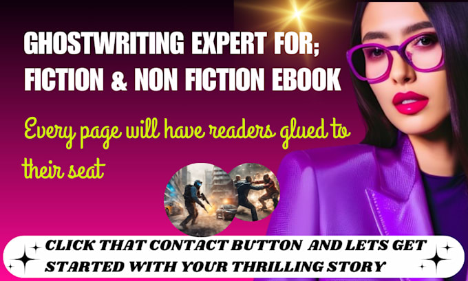 Gig Preview - Ghostwrite thriller fiction horror story mystery crime scene short ebook writer