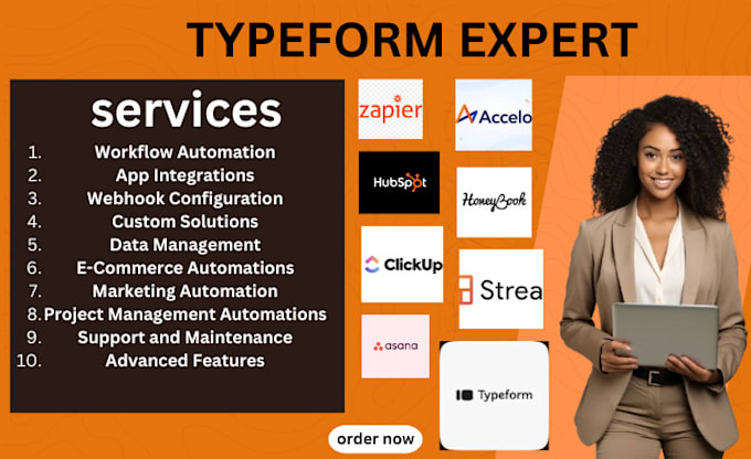 Gig Preview - Setup typeform automate zapier, integrate hubspot, calendly, google analytics