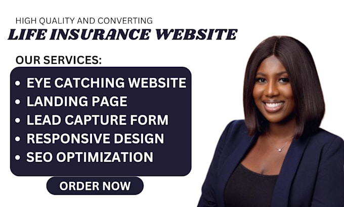 Gig Preview - Design life insurance website insurance website life insurance landing page