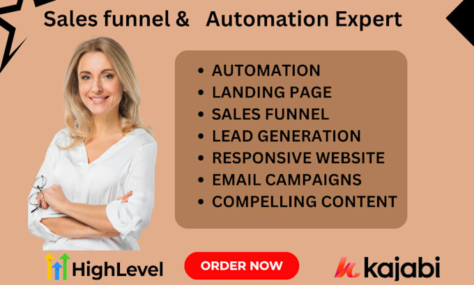 Gig Preview - Build gohighlevel funnel, kajabi website, systeme io, sales funnel, ghl website