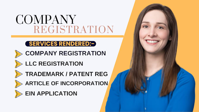 Gig Preview - Do US, UK, canada company llc registration, patent search, ein, bank account