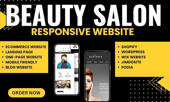 Gig Preview - Beauty spa website, skincare website, product, online store, salon, google site