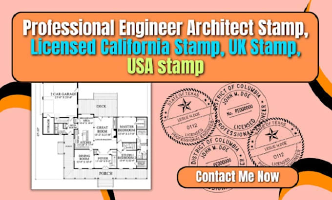 Bestseller - provide engineer architect stamp, licensed california stamp, uk stamp, USA stamp