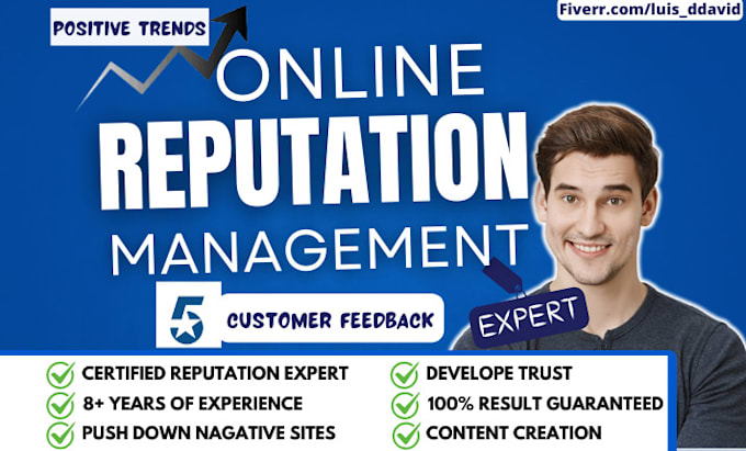 Gig Preview - Improve online reputation management, build positive repute