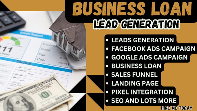 Gig Preview - Business loan commercial loan landing page facebook ads campaign google ads